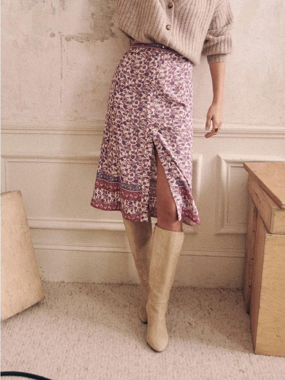 SEZANE Raf midi skirt Size 34